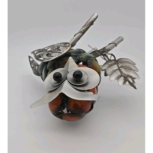 Metal Owl Figurine Sculpture Whimsical Garden Art Decor - Picture 6 of 6
